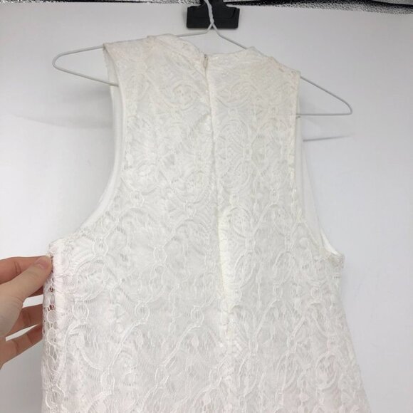 Urban Outfitters Cooperative high neck sleeveless white nylon lace mini dress SP - Picture 9 of 16